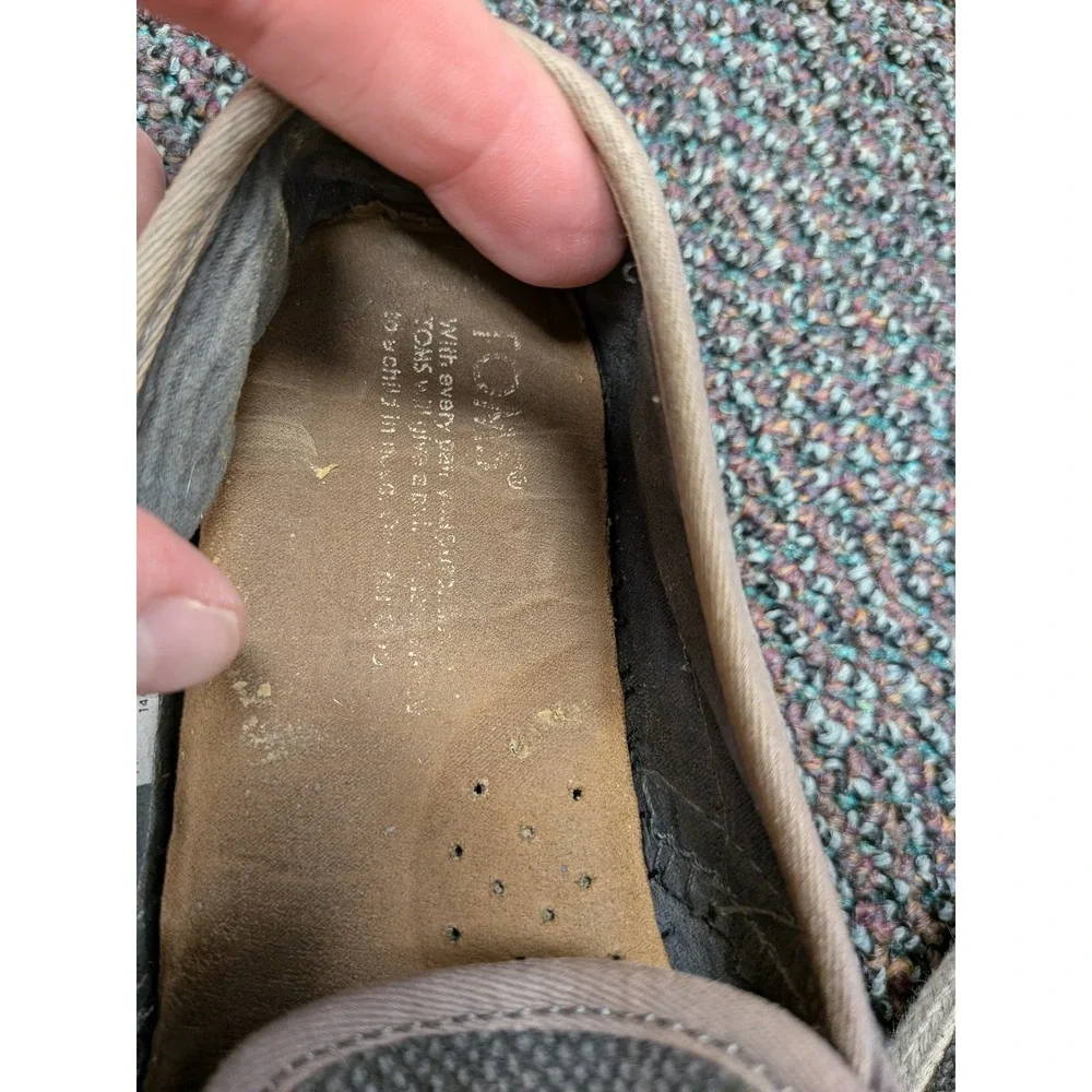 Toms‎ Womens Alpargata Slip On Shoes Grey Taupe Canvas Espadrille Flats 5.5